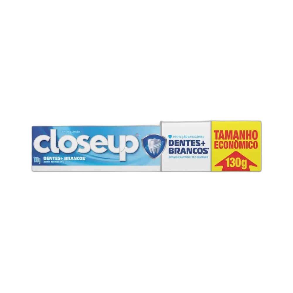 Embalagem frontal do Creme Dental Close Up Dentes + Brancos 130g